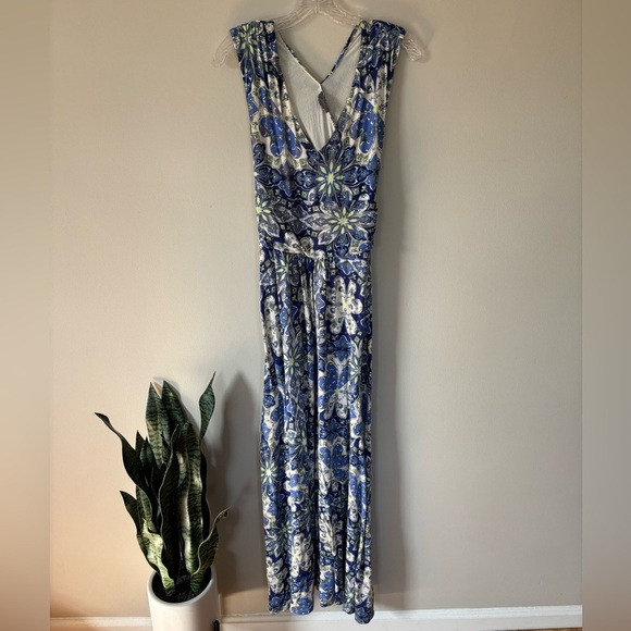 Vanessa Virginia for Anthropologie Floral Maxi Dress - M - Long Tie Backs - Picture 1 of 6
